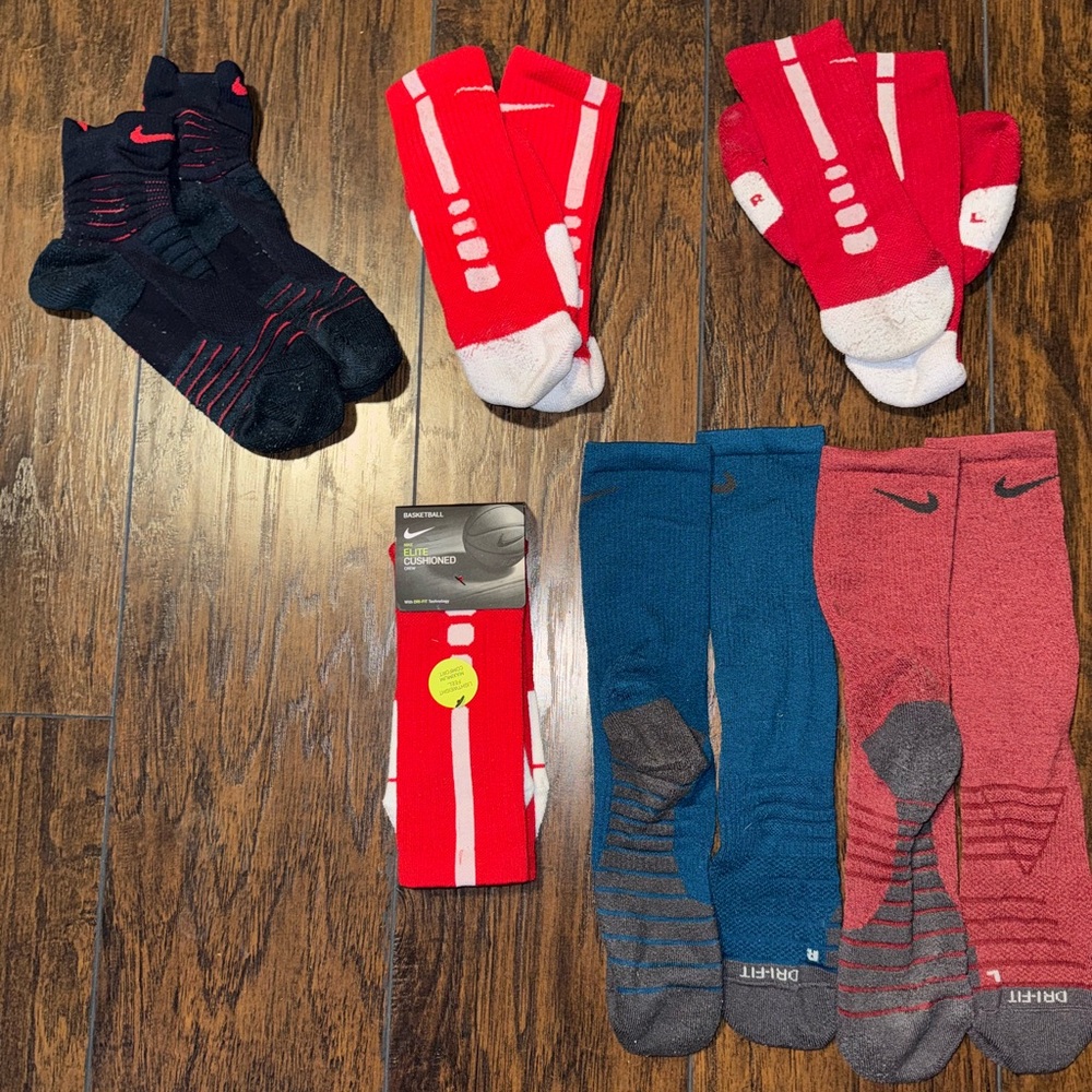 Nike Men's Athletic Socks - Black, Red, Blue
